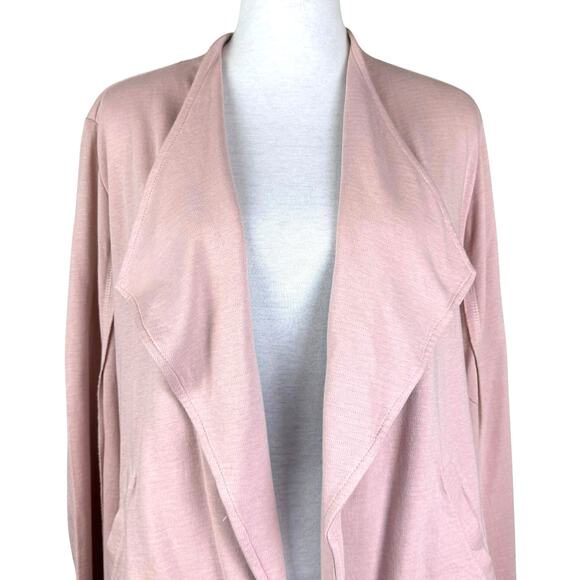 Caslon Blush Pink Open Front Cotton Knit Casual Cardigan Lightweight Jacket - Picture 4 of 12
